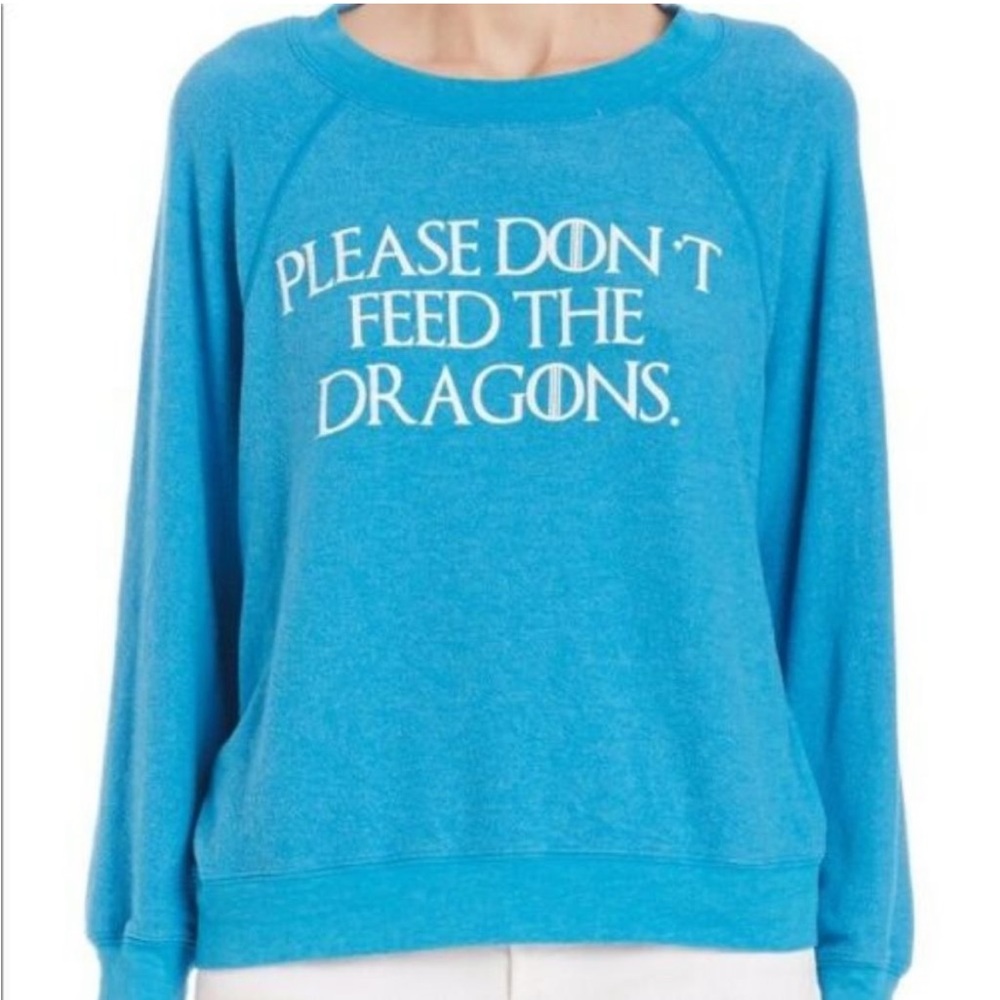 Wildfox GOT Please Don’t Feed The Dragons Sweatshirt sz M